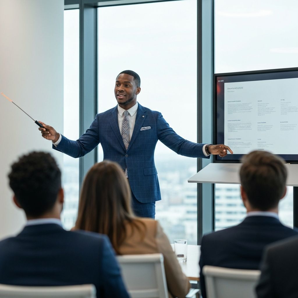 Entrepreneur presenting ideas